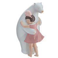 Фигурка декоративная "Девочка с медведем", L9 W9 H16 см оптом