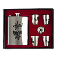 Набор из 6-ти предм: фляжка, 4 стопки, воронка, 230 мл, L21,5 W17 H4 см оптом