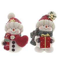 Фигурка декоративная "Снеговик", L7 W6,5 H10 см, 2в. оптом