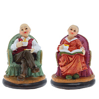 Фигурка декоративная "Бабушка/Дедушка", L6 W6 H7,5 см, 2в. оптом