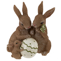 Фигурка декоративная "Зайцы", L13 W8,5 H14 см оптом