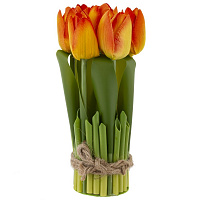 Цветочная композиция "Тюльпан", L8,5 W8,5 H18 см оптом