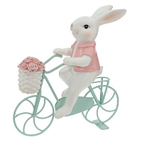 Фигурка декоративная "Заяц на велосипеде", L17,5 W6 H19,5 см оптом