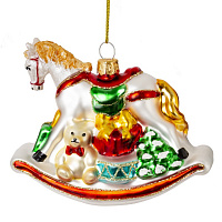 Украшение новогоднее "Лошадка-качалка", L11 W4 H9 см оптом
