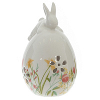 Фигурка декоративная "Заяц на яйце", L9 W9 H15 см оптом