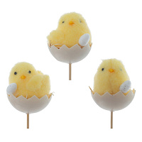 Изделие декоративное (вставка) "Цыпленок" (5*6) (блок 12 шт), L5,5 W5 H25 см, 3в. оптом