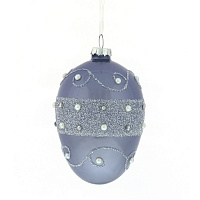 Украшение новогоднее "Яйцо со стразами",  L8 W8 H12 см оптом