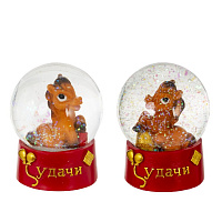 Фигурка декор в стекл шаре "Лошадка", L7 W7 H8 см, 2в. оптом