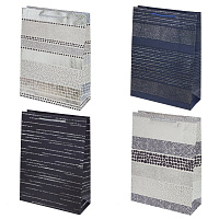 Пакет подарочный (бумага 210г/м2, блок микс 12шт), L31 W12 H42 см, 4в. оптом