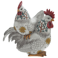 Фигурка декоративная "Петух с курицей", L23 W11,5 H26 см оптом