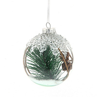 Украшение новогоднее Шар "Еловая лапа", D 8 см, L8 W8 H10 см оптом