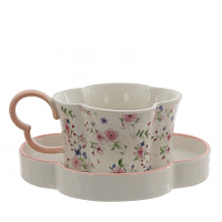 Чашка с блюдцем, 175 мл, L14 W14 H6,5 см оптом