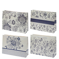 Пакет подарочный L (бумага 210г/м2, блок 12шт), L40 W12 H30 см, 4в. оптом