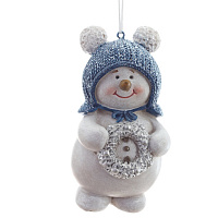 Фигурка декоративная подвесная "Снеговик", L6 W4 H10 см оптом