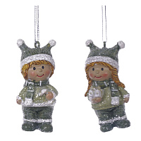 Фигурка декоративная подвесная "Дети",  L3 W2,5 H6,5 см, 2в. оптом