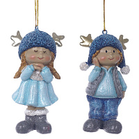 Фигурка декоративная подвесная "Дети",  L5 W3 H9,5 см, 2в. оптом
