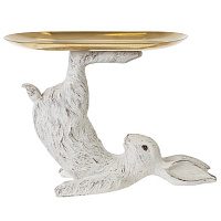 Фигурка декоративная "Заяц" с подставкой, L20 W8,5 H15 см оптом