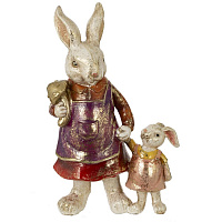 Фигурка декоративная "Зайчиха с зайчонком", L13 W7 H21,5 см оптом