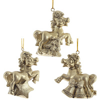 Фигурка декоративная подвесная "Лошадка", L6 W3 H6,5 см, 3в. оптом