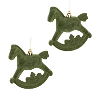 Набор из 2шт, Украшение новогоднее "Лошадка", L10 W5 H11 см оптом