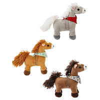 Игрушка набивная "Лошадка" (цена указана за 1 вид), L13,5 W5 H14 см, 3в. оптом