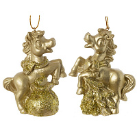 Фигурка декоративная подвесная "Лошадка", L6 W3 H7,5 см, 2в. оптом