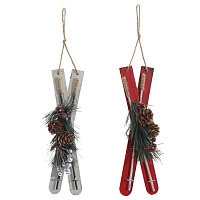 Изделие декоративное подвесное "Лыжи", L6 W6 H20 см, 2в. оптом