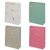 Пакет подарочный (бумага 210г/м2, блок микс 12шт), L31 W12 H42 см, 4в. оптом