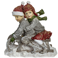 Фигурка декоративная "Девочка/Мальчик", L13,5 W7,5 H14,5 см оптом