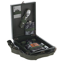 Набор из 7-ми предм: 2 фляжки 210 мл, L19 W2,5 H12 см оптом