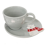 Набор чашка с блюдцем "Белый медведь", 250 мл, L16 W15,5 H8 см оптом