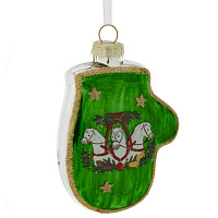 Украшение новогоднее "Варежка с лошадками", L6,5 W2 H10,5 см оптом