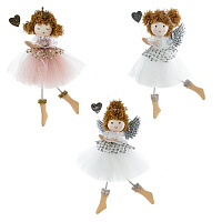 Изделие декоративное подвесное "Девочка-ангел", L6,5 W6 H17,5 см, 3в. оптом