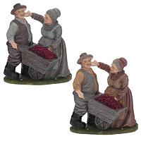 Фигурка декоративная "Бабушка с дедушкой", L18 W14,5 H19,5 см, 2в. оптом