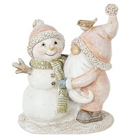 Фигурка декоративная "Гном и снеговик", L10 W6 H12 см оптом