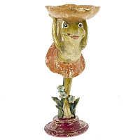 Фигурка декоративная "Лягушка" с подставкой д/мелочей, L12 W13,5 H25,5 см оптом