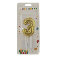 Свеча для торта "Цифра 3", L3,5 W1 H10 см оптом