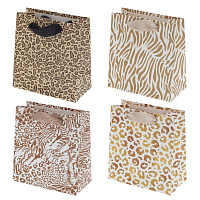 Пакет подарочный XS (бумага 230г/м2, блок микс 12шт), L14 W7 H15 см, 4в. оптом