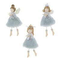 Изделие декоративное подвесное "Ангел", L9 W4 H17 см, 3в. оптом