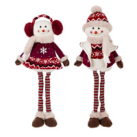Игрушка набивная "Снеговик", L20 W16 H53 см, 2в. оптом