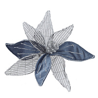 Цветок искусственный "Пуансеттия" (на клипсе), L22 W22 H6 см оптом